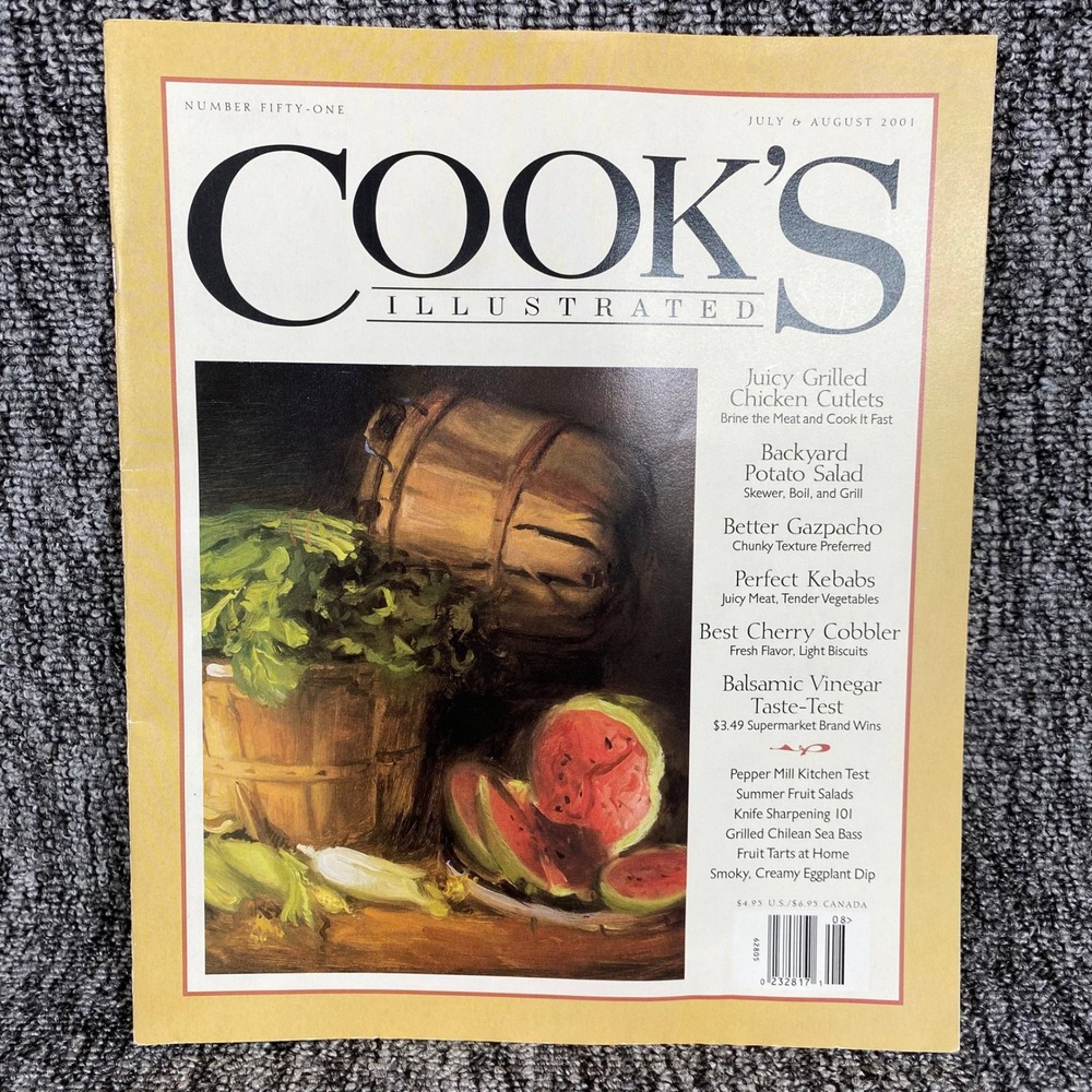 Vintage Cooks Illustrated Magazine July August 2001 Number 51 Recipes